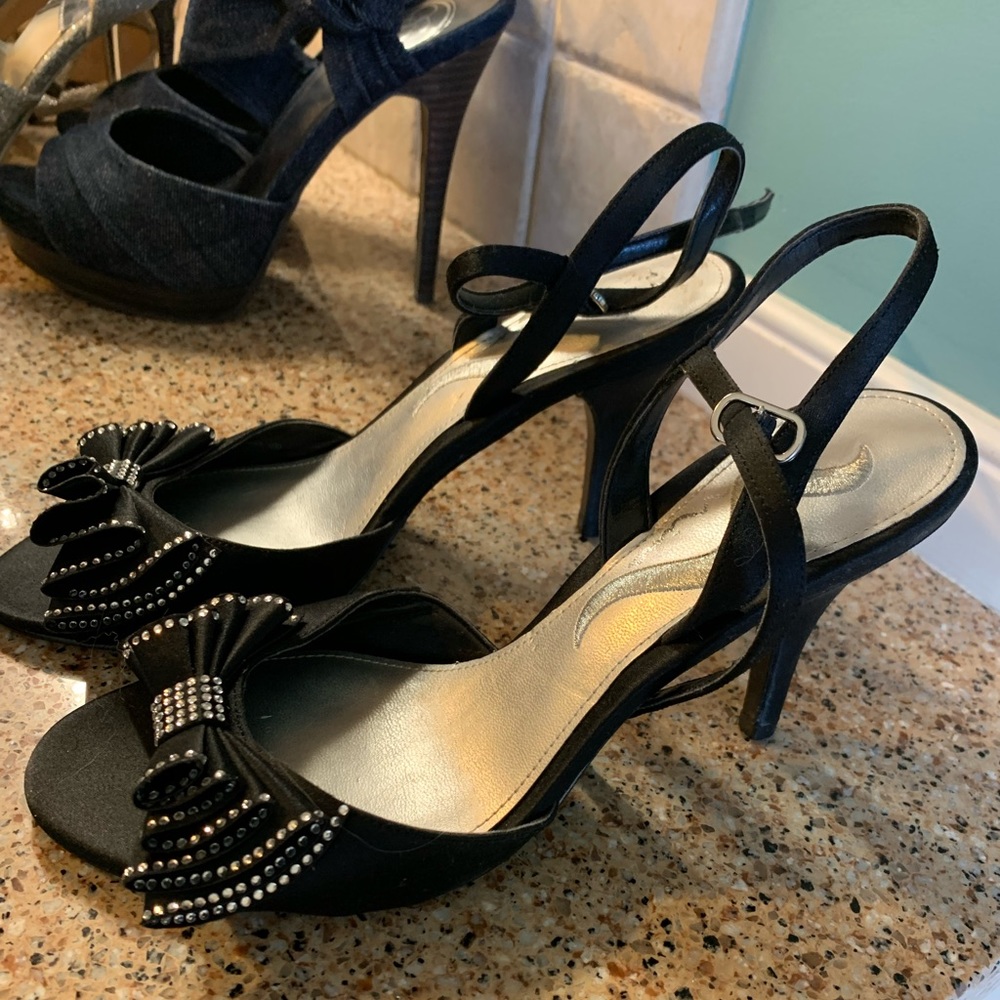 Two pairs black heels
